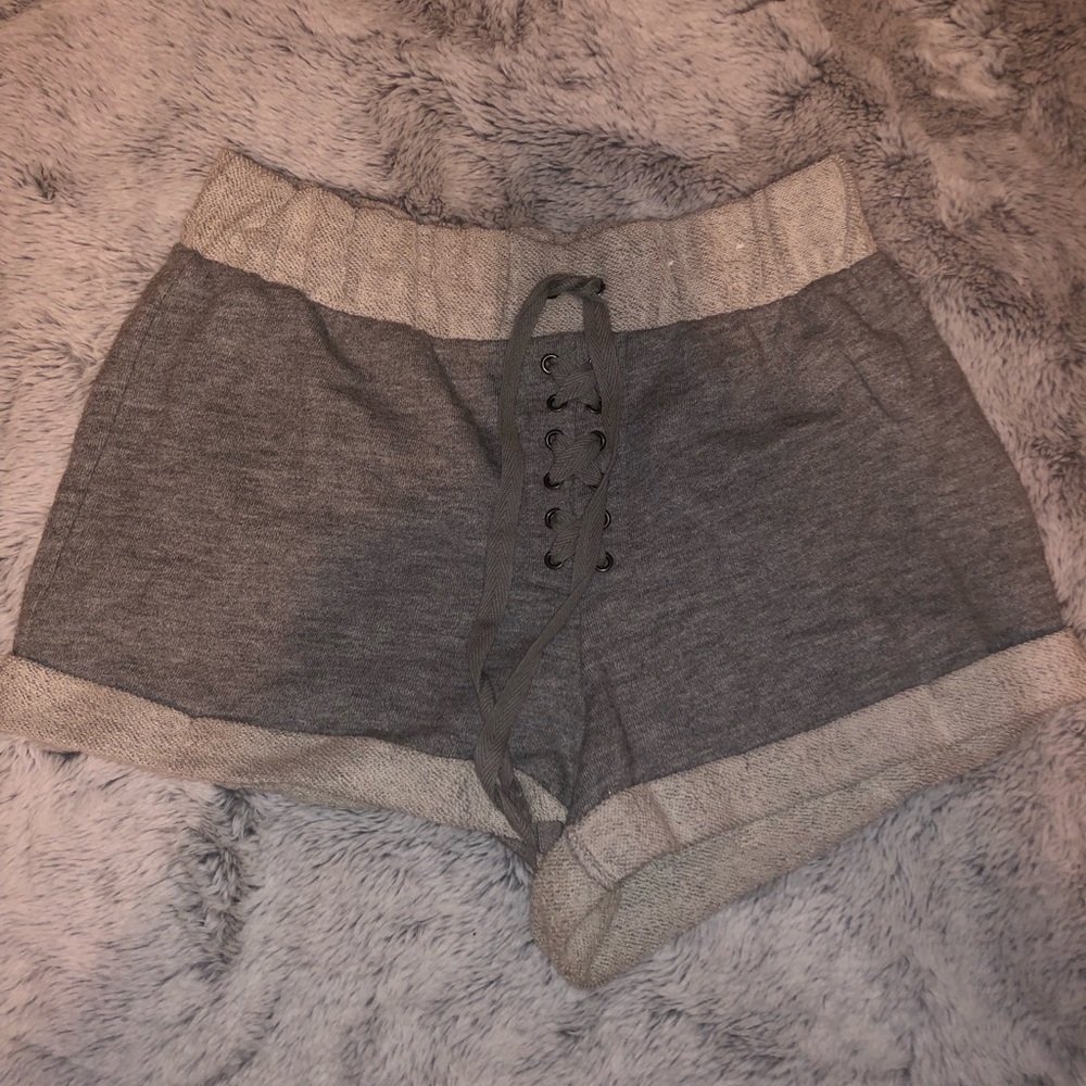 Two tone gray, active shorts -size M